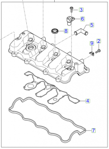 Kia Sportage 2006-2010 Rocker Cover Assembly 2.0 Diesel - F1621ADE00CP ...