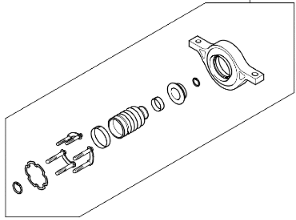 thumbnail image 2 of Centre Support Bearing For Kia Sorento 2WD 2003-2006 – DSP CBK02 – Replaces AD08650500A 2 of 4