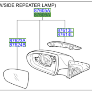 Kia Sportage 2010-2015 Offside Front Electric Mirror Assembly