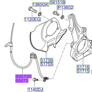 Kia Sedona 2006-2012 Front ABS Sensor