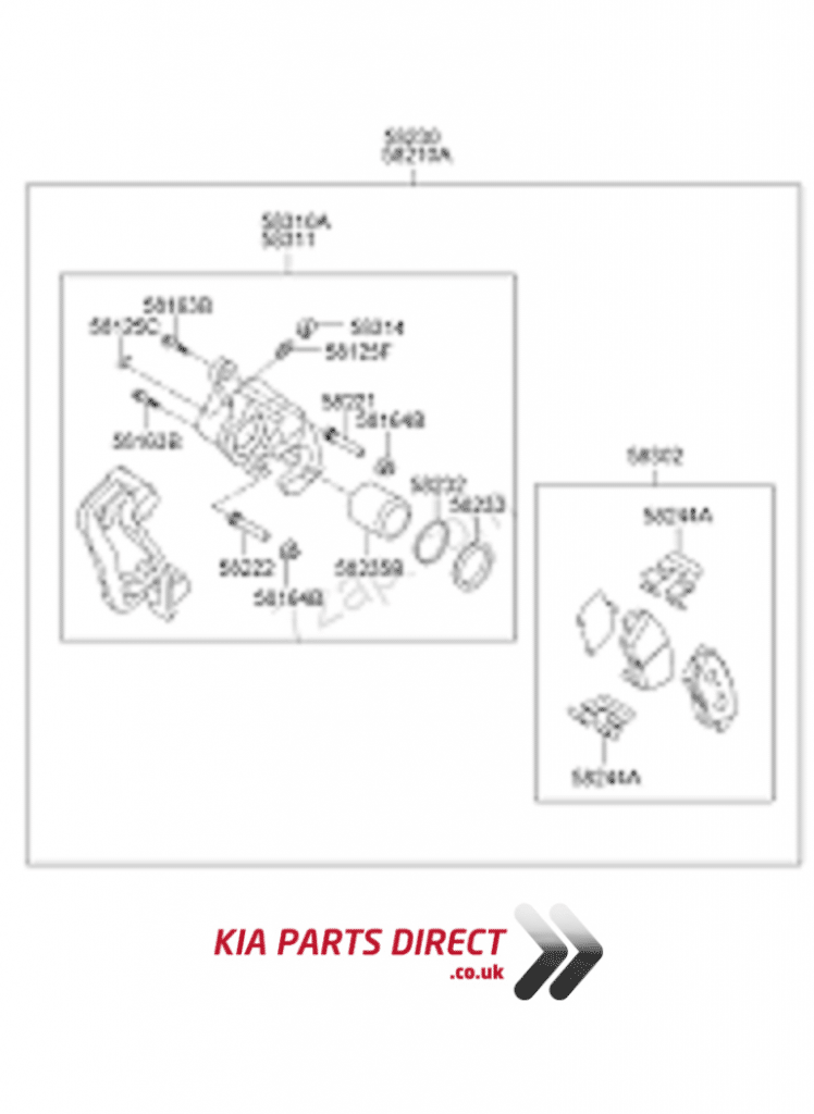 Soul Off Side Rear Brake Caliper 20092013 582302K100 Kia Parts Direct