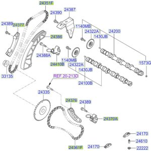 Kia Sportage (2010-2015) 1.7 Diesel Timing Chain Kit 243512A001, 243612A001, 243772A000, 244102A700, 243762A000, 243702A700, 243862A000