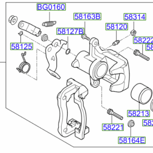 Kia Soul 2016-2018 Rear Brake Caliper