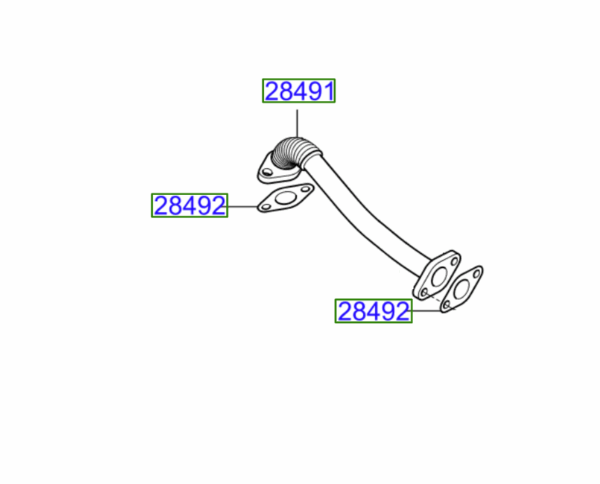 Kia Rio 2014-2017 EGR Pipe Plus Gaskets