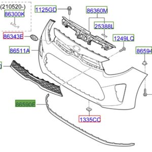 Kia Picanto 2020-2024 Front Bumper Lip