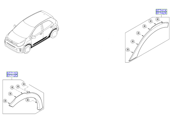 Kia Picanto 2017-2020 Wheel Arch Trims