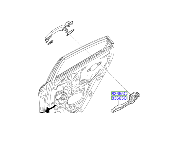 Kia Stonic Rear Door Handle Base