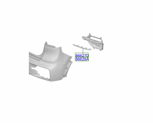 Kia E-Niro 2018-2022 Rear Fog Lamp Blue Trim