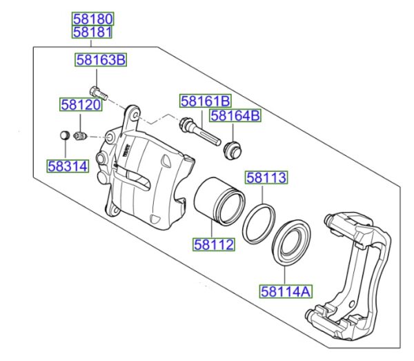 Kia Venga Front Brake Caliper