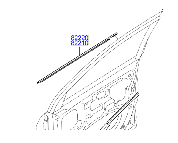 Kia Picanto 2008-2011 Front Door Scraper Moulding