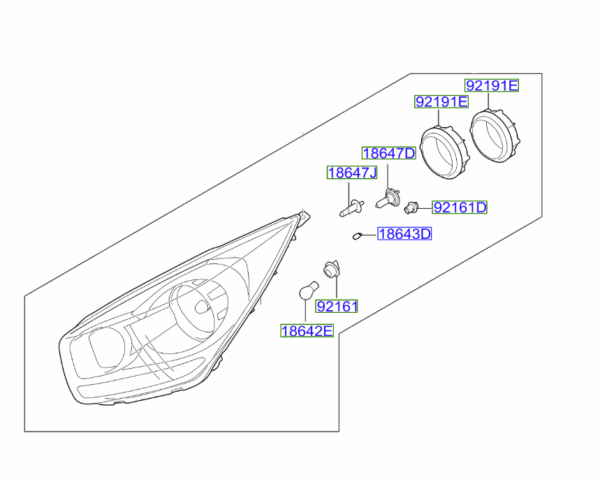 Kia Venga 2011-2019 Headlamp