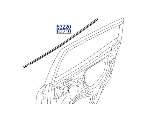 Kia Picanto 2008-2011 Rear Door Scraper Moulding