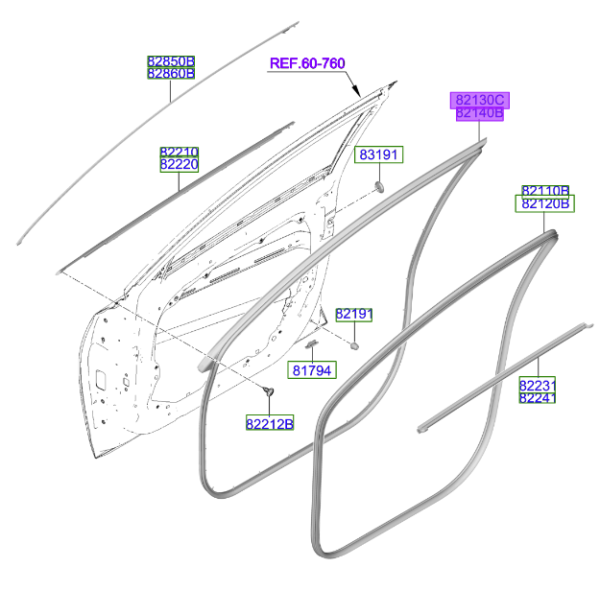 Kia Ceed 2018-Present Front Door Seal