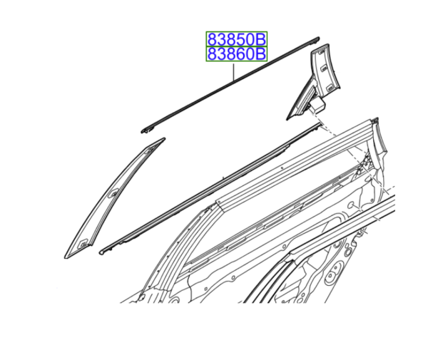 Kia Optima 2015-2018 Rear Door Upper Trim