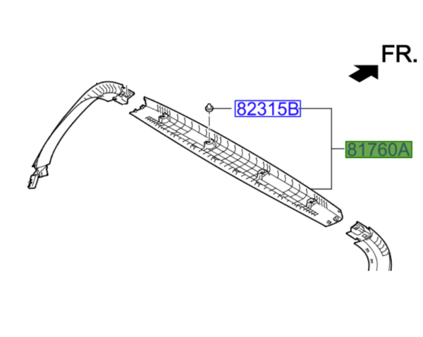 Kia Niro (2019-2022) Tailgate Upper Trim (Interior)