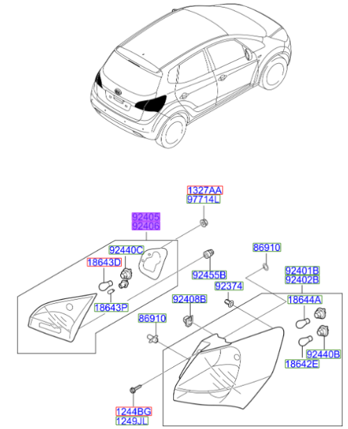 Kia Venga Inner Rear Light Kia Parts Direct